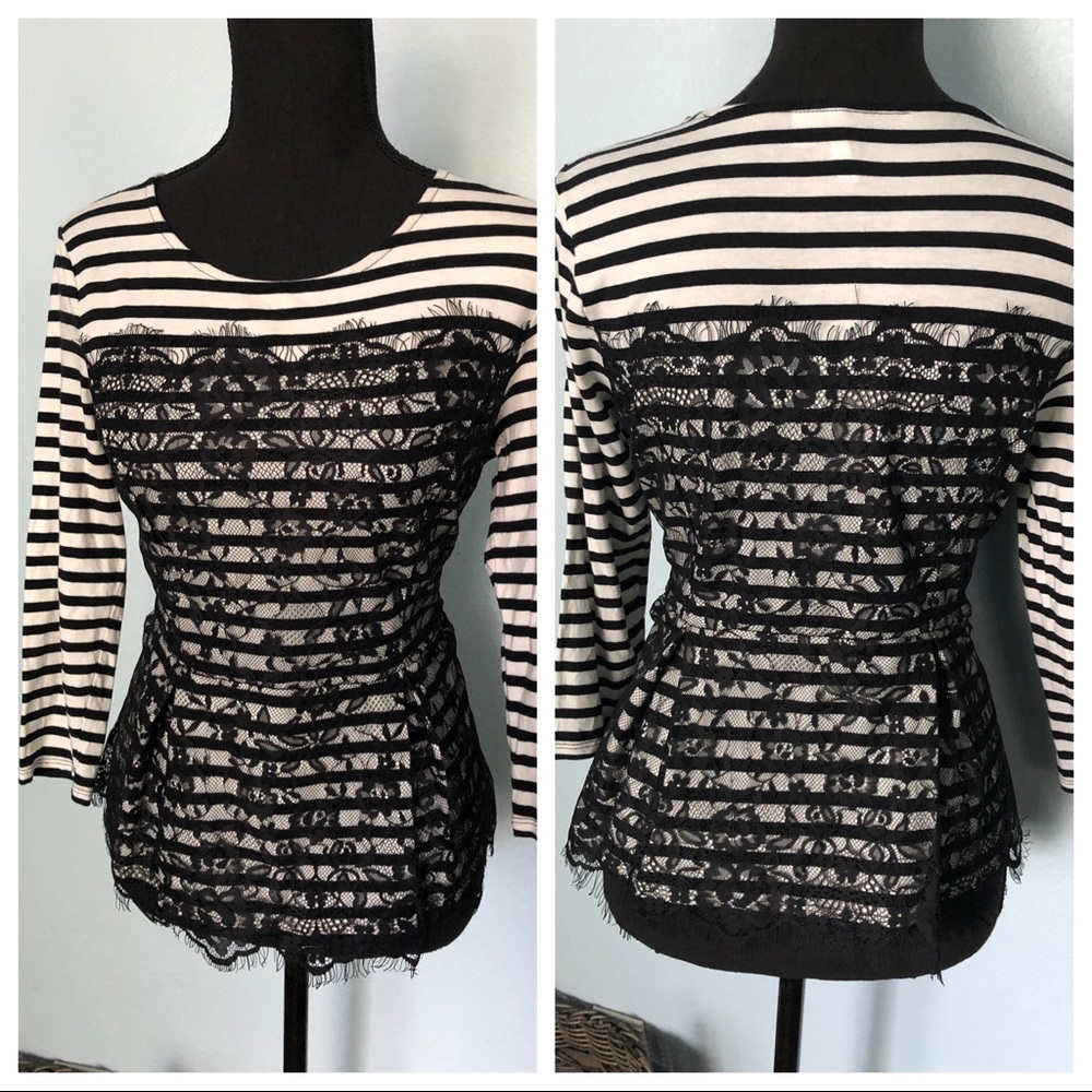 Elle• Lace Peplum Top
